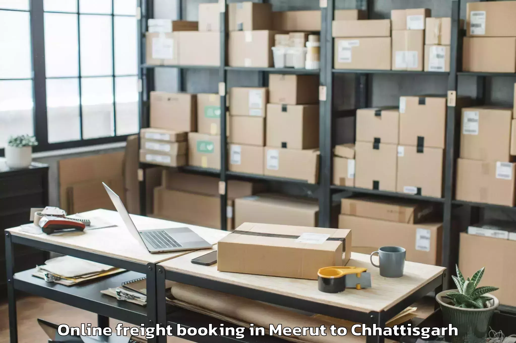 Hassle-Free Meerut to Chakarbhatha Online Freight Booking